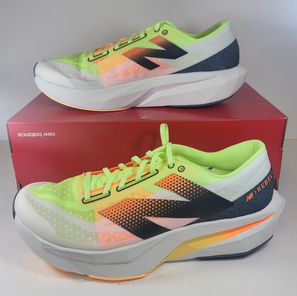 New Balance FuelCell Rebel v4 White Lime Glo MFCXLL4 Mens Size 13 Running Shoes